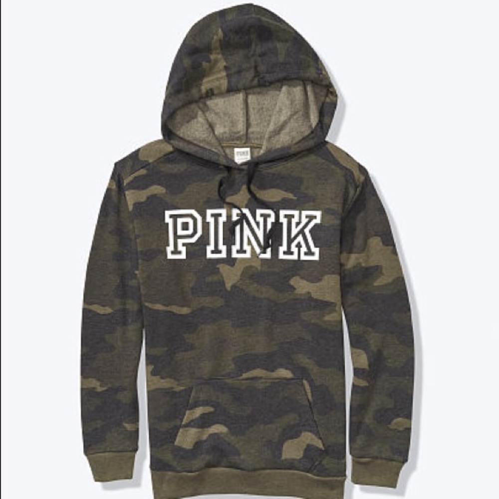 🚫SOLD🚫💗VS PINK GREEN CAMO EVERYDAY HOODIE - Picture 5 of 8
